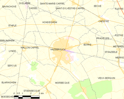 Map commune FR insee code 59295